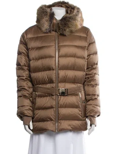 Pre-owned Michael Michael Kors Nylon Down Jacket In Brown