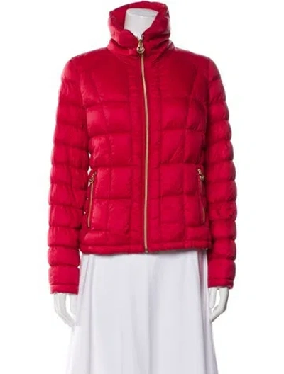 Pre-owned Michael Michael Kors Nylon Down Jacket In Red