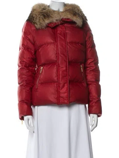 Pre-owned Michael Michael Kors Nylon Down Jacket In Red