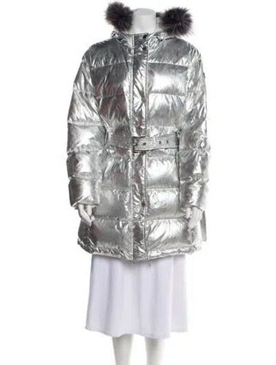 Pre-owned Michael Michael Kors Nylon Parka In Silver