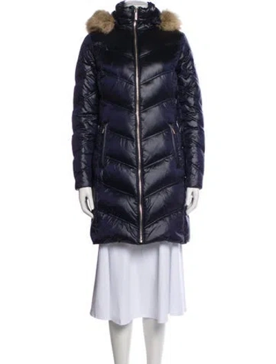 Pre-owned Michael Michael Kors Nylon Puffer Coat In Blue