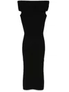 Michael Michael Kors Off-shoulder Midi Dress In Black
