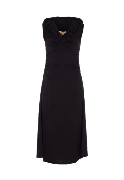 Michael Michael Kors Off Shoulder Midi Dress In Black