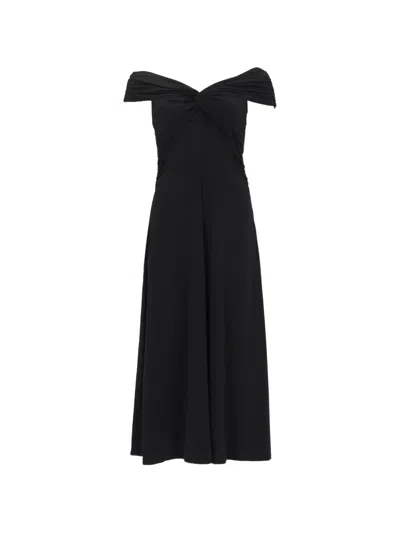 Michael Michael Kors Michael By Michael Kors Sleek Long-sleeve Midi Dress In Black