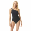 Michael Michael Kors One Shoulder Underwire One Piece Swimsuit In Black