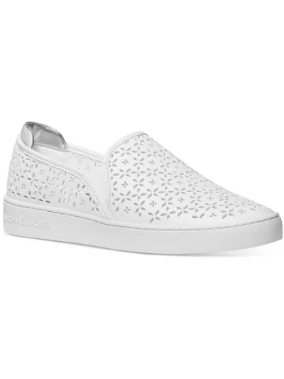 Michael Michael Kors Ophelia Womens Perforated Man Made Slip-on Sneakers In White