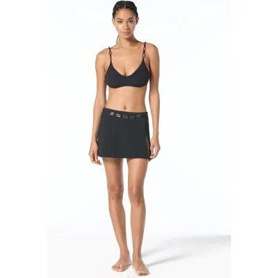 Michael Michael Kors Oval Link Crepe Solids Coverup Skirt In Black