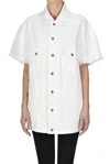 Michael Michael Kors Frayed-brim Denim Jacket In White