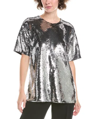 Michael Michael Kors Oversized Tunic Shirt In Silver
