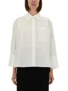 Michael Michael Kors Oversized White Poplin Shirt With Classic Collar And Relaxed Fit In White
