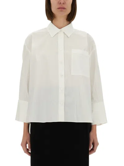 Michael Michael Kors Oversized White Poplin Shirt With Classic Collar And Relaxed Fit