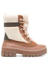 Michael Michael Kors Ozzie Faux-shearling Trim Boots In Brown