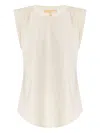 Michael Michael Kors Padded-shoulder Top In White