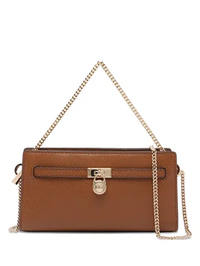 Michael Michael Kors Padlock Chain Shoulder Bag In Brown