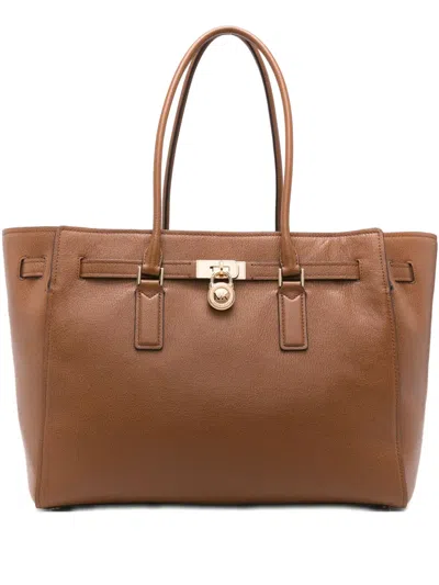 Michael Michael Kors Padlock-detail Leather Tote Bag In Brown