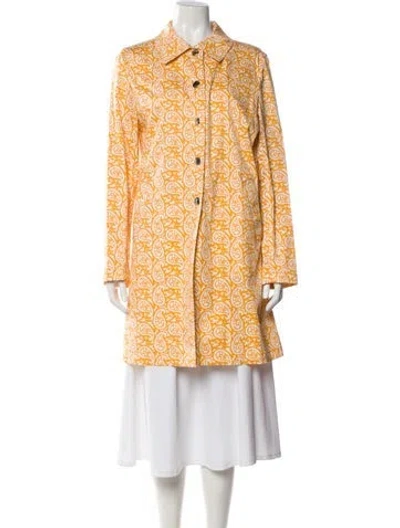 Pre-owned Michael Michael Kors Paisley Print Peacoat In Orange