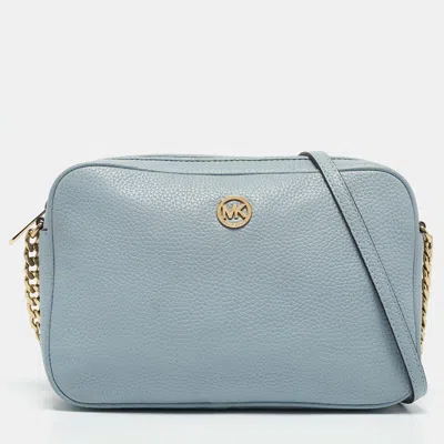 Pre-owned Michael Michael Kors Pale Blue Leather Camera Shoulder Bag