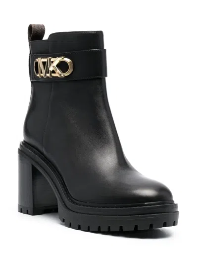 Michael Michael Kors Parker Logo-plaque Boots In Black