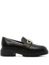 Michael Michael Kors Parker Lug Logo-plaque Loafers In Schwarz