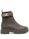 Michael Michael Kors Parkler Monogram Ankle Boots In Brown