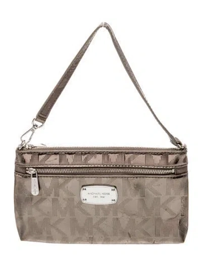 Pre-owned Michael Michael Kors Patent Leather Clutch In Gray