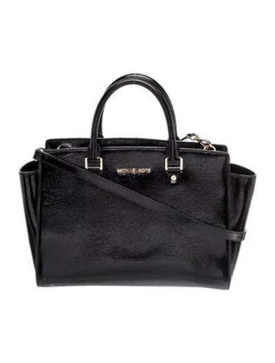 Pre-owned Michael Michael Kors Patent Leather Shoulder Bag In Black