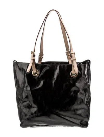 Pre-owned Michael Michael Kors Patent Leather Tote In Black