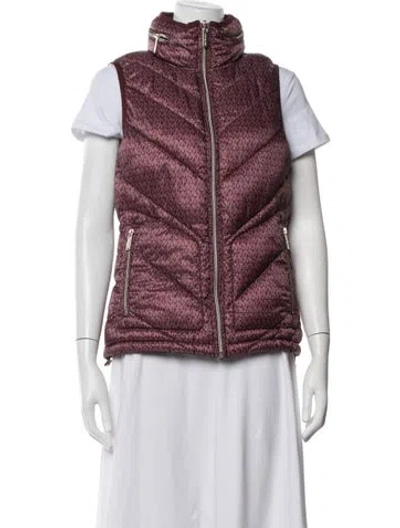 Pre-owned Michael Michael Kors Patterned Vest In Burgundy/pink