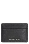 Michael Michael Kors Pebbled Calfskin Card Holder In Crystal