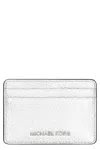 Michael Michael Kors Michael Kors Jet Set Logo Lettering Cardholder In Silver