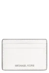 Michael Michael Kors Pebbled Calfskin Card Holder In White