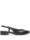 Michael Michael Kors Leather Ballerina Shoes In Black