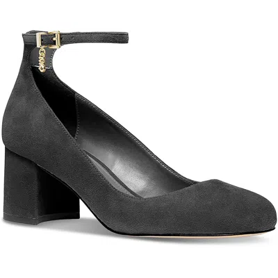 Michael Michael Kors Perla Womens Buckle Suede Ankle Strap In Black