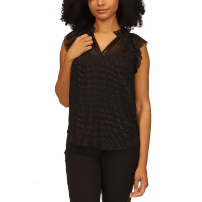 Michael Michael Kors Petites Womens Chiffon Ruffled Blouse In Black