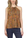 Michael Michael Kors Petites Womens Paisley Pleated Pullover Top In Multi