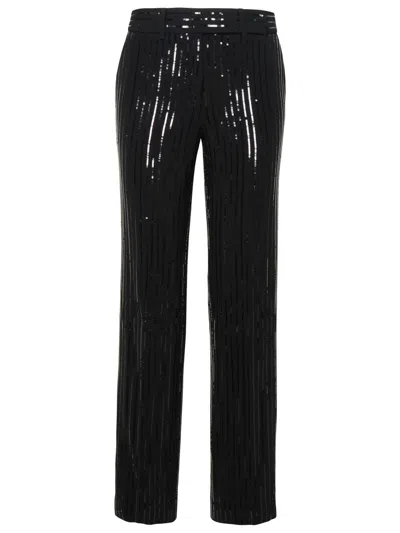 MICHAEL MICHAEL KORS PINSTRIPE CREPE PANTS WITH SEQUINS