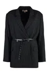Michael Michael Kors Pinstripe Double Breasted Blazer