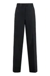 Michael Michael Kors Grey Pinstriped Pants In Wool Blend Woman In Grey