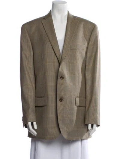 Pre-owned Michael Michael Kors Plaid Print Blazer In Neutral