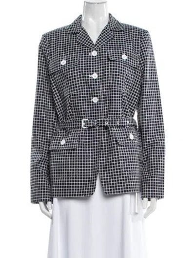 Pre-owned Michael Michael Kors Plaid Print Blazer W/ Tags In Blue