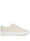 Michael Michael Kors Platform Sole Monogram Print Sneakers In 大地色