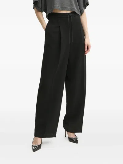 Michael Michael Kors Pleated Drawstring Palazzo Pants In Black