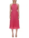 Michael Michael Kors Pleated Georgette Dress With Cut-out Details