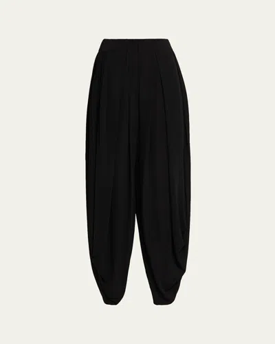 Michael Michael Kors Pleated Jersey Balloon Pants In Black