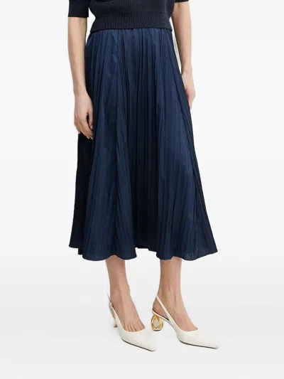 Michael Michael Kors Pleated Midi Skirt In Black