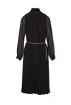Michael Michael Kors Pleated Shirt Dress In Black