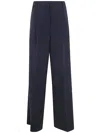Michael Michael Kors Pleated Wide Leg Pant In Admiral