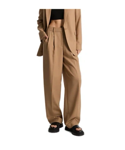 Michael Michael Kors Pleated Wide-leg Pants In Brown