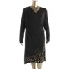 Michael Michael Kors Plus Womens Matte Jersey Grommet Hem Wrap Dress In Black