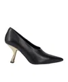Michael Michael Kors Luna Leather Decollete In Black